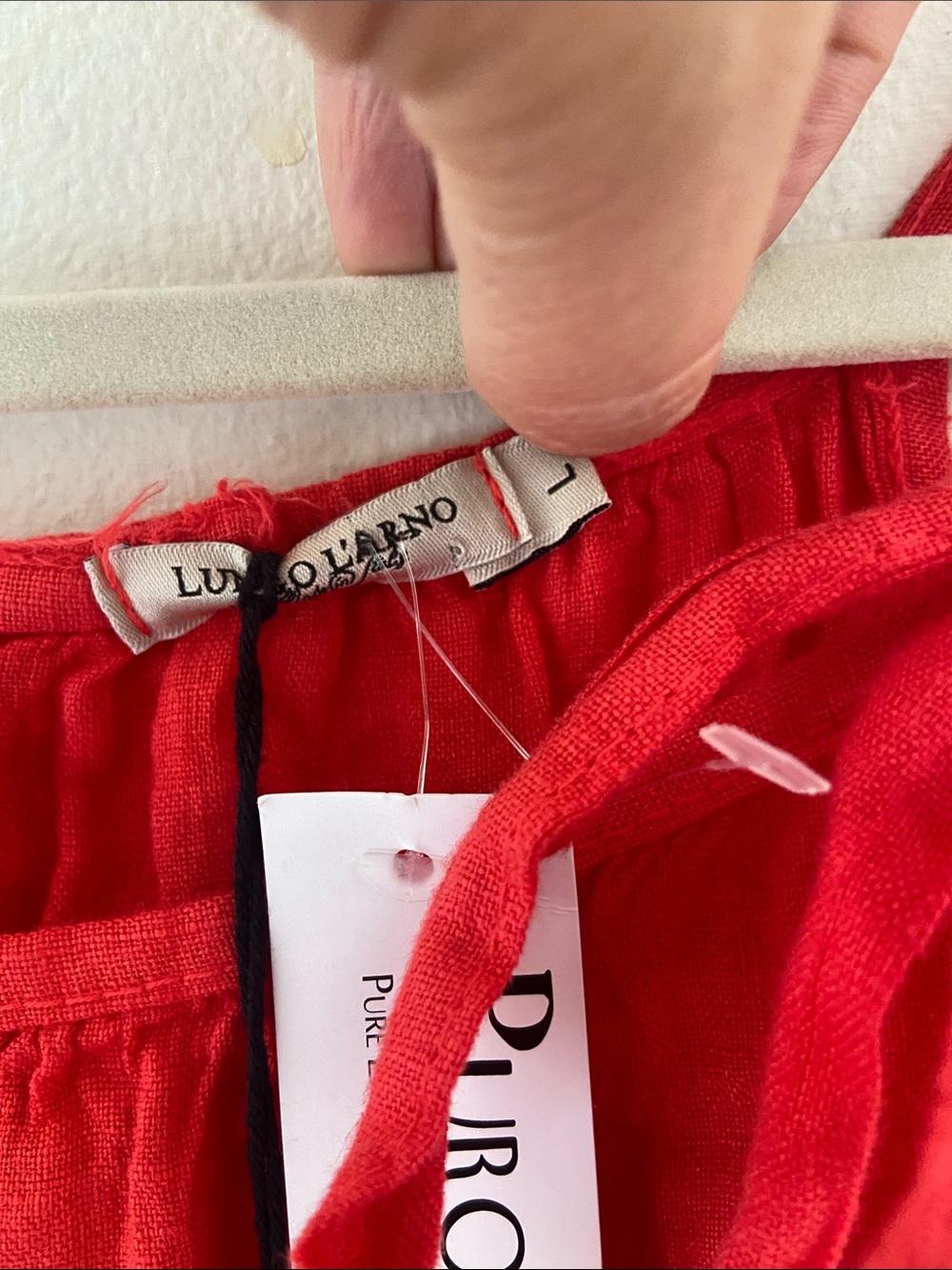 LUNGO L'ARNO Linen Dress Made in Italy Red Poppy Relaxed Minimalist size L - Picture 8 of 10